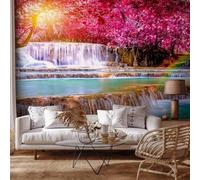 Photo Wallpaper Waterfall 350x256 cm 3D Wall Mural Natural Landscape Wallpaper Non-Woven Wall Art Decoration Poster for Bedrooms and Living Room 1910-ABP