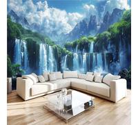 Photo Wallpaper Waterfalls Mountains Wall Mural 3D Wall Mural Decoration Poster Lakes Scenery Premium Non-Woven Wallpaper Wall Art for Living Room Bedroom Children's Room Office W200xH140 13yf245