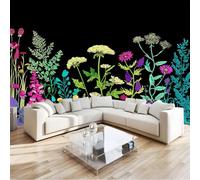 Photo Wallpaper Wildflower Pattern, Premium Non-Woven Vintage Style Wall Mural - Art Print Mural Wallpaper W400 x H280 cm for Living Room Bedroom Interiors Décor