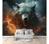 Photo Wallpaper Wolf 200 x 200 cm / 78.7" x 78.7" - Non-Woven Premium Art Print Fleece Wall Mural Decoration Poster Picture Design Modern - Abstract Animal Wolf G-B-1367-Y-C