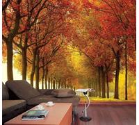 Photo Wallpaper Woods 3D Effect Autumn Landscape Wall Mural Decoration Poster Picture Modern Design 200x140 cm Murals Wall Art for Living Room Bedroom Kitchen a-6946