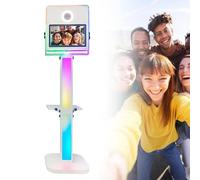 Photobooth Machine,Portable Camera Mirror Photo Booth with 15.6 Inch Touch Screen&Ring Light&Flight Case,DSLR Camera Booth for Wedding Parties Live Streaming Christmas