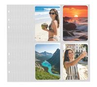 Photocard Sleeves 10 Pack 40 Pockets 6 Ring A5 Binder Sleeves Single-Sided 4 Pocket Page Protector 2.6 * 3.6 Inch,Photo Album Binder Refill Game Cards Photocard.