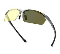 Photochromic Polarized Sunglasses Blue Light Blocking Spring Hinge Glasses UV400 Protection Safety Eyeglasses for Men Women Day and Night Sports Driving Golf Fishing Anti Glare Photosensitive Eyewear