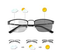 Photochromic Progressive Multifocus Reading Glasses Spring Hinges Transition Multifocal UV400 Sunglasses Sun Readers Blue Light Blocking Computer Eyeglasses Anti Glare Presbyopia Eyewear for Men Women