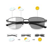 Photochromic Progressive Multifocus Reading Glasses Transition Multifocal UV400 Sunglasses Sun Readers Blue Light Blocking Computer Eyeglasses Anti Glare Eye Strain Lightweight Eyewear for Men Women