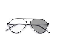 Photochromic Sunglasses Blue Light Blocking Computer Glasses Double Bridge Eye Protect Video Eyeglasses for Men Women,Black,+1.50
