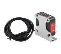 Photoelectric Beam Sensor Switch 12-240V DC 24-240V AC, Adjustable Sensitivity with Reflective Panel, 5M Detection Range, ABS Housing for Industrial Automation