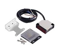 Photoelectric Sensor Switch, 90-250V AC 3A E3JK-R4M1 Specular Reflection Photoelectric Switch 5 Wire Retro-reflective Photoelectric Beam Sensor with Screws