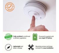 Photoelectric Smoke Alarm Battery Powered Optical Sensor Large Hush Test Button