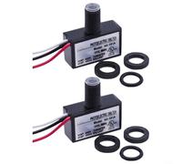 Photoelectric Switch Light Control 2 Pack Dusk To Dawn Sensor 120V AC Outdoor Waterproof For Garden Security Street Lights Black ABS