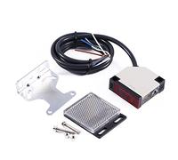 Photoelectric Switch Sensor E3JK R4M1 Retroreflective Photoelectric Proximity Switch AC90 250VAC 3A Specular Reflection Indoor Wall Mounted with Reflector Panel 1 5M Cable Induction Distance 4M