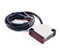 Photoelectric Switch Sensor Retroreflective Proximity Switch Specular Reflection Indoor Wall Mounted AC 90-250VAC 3A with Reflector Panel 1.5M Cable Induction Distance 4M E3JK-R4M1