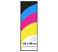 Photoframe4you - 33x98 cm Picture Frame Black - Aluminium Photo Frame with Shatterproof Acrylic Glass - 13,0x38,6 inches Wall Hanging for Posters & Certificates in Living Room, Bedroom Tacoma