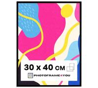 Photoframe4you - Black Photo Frame 30x40 cm / 11,8x15,7 in. - Shatterproof Acrylic Glass - Minimalist MDF Wall Hanging for Posters, Puzzles, Certificates & More - Modern Decor - Arco