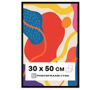 Photoframe4you - Black Photo Frame 30x50 cm / 11,8x19,7 in. - Shatterproof Acrylic Glass - Durable Plastic Wall Hanging for Pictures, Posters, Art Prints, Certificates & More - Nancy