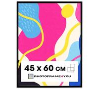 Photoframe4you - Black Photo Frame 45x60 cm / 17,7x23,6 in. - Shatterproof Acrylic Glass - Minimalist MDF Wall Hanging for Posters, Puzzles, Certificates & More - Modern Decor - Arco