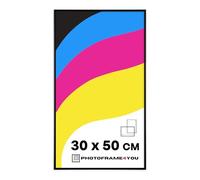Photoframe4you - Picture Frame 30x50 cm Aluminium w/Acrylic Glass - Black | For posters, photos, puzzles and certificates, slim aluminium profile for photo walls in portrait or landscape, model Tacoma