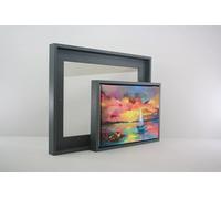 photoframesandmore Dark Grey - Wooden Tray Frames. 22mm Deep. Standard Size. Floating Effect Frames for Canvases. 12x16