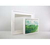 photoframesandmore White Wooden Tray Frames. 22mm Deep. Standard Size. Floating Effect Frames for Canvases. 12x16