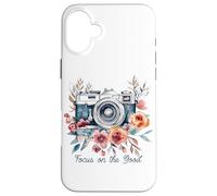 Photographer Focus On The Good Camera Flowers Photography Case for iPhone 16 Plus