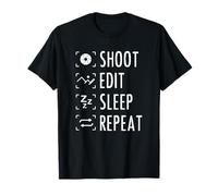 Photographer Gift Shoot Edit Sleep Repeat Photography Camera T-Shirt