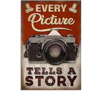 Photographer Metal Tin Sign Every Picture Tells A Story Retro Posters Photography Studio Collectible Plaque Decoration Home Living Room Club Wall Decor Vintage Metal Tin Sign 8x12 Inch