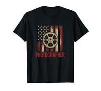 Photographer - Vintage USA Flag Art Design T-Shirt