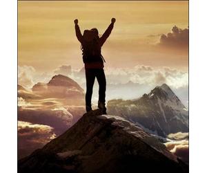 Photographic Greeting Card (WDM1850) - Birthday - On Top Of The World - Mountain Peak - Framed Range