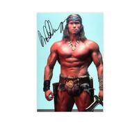 Photographie Signée Arnold Schwarzenegger Conan En Édition Limitée + AUTOGRAPHE CERTIFIÉ Canvas Poster Wall Art Decor Print Picture Paintings for Living Room Bedroom Decoration 12x18inch(30x45cm)