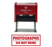 PHOTOGRAPHS DO NOT BEND Self Inking Rubber Stamp (Red Ink) - Large