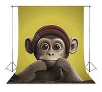 Photography Backdrop 56"x79" - Wrinkle-Resistant & Machine Washable - Curious Monkey Backdrop for Photoshoot Non-Reflective Studio Background for Product, Portrait, Video