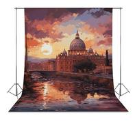 Photography Backdrop 56"x79" - Wrinkle-Resistant & Machine Washable - Rome Sunset Backdrop for Photoshoot Non-Reflective Studio Background for Product, Portrait, Video