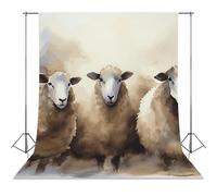 Photography Backdrop 56"x79" - Wrinkle-Resistant & Machine Washable - Sheeps Watercolor Backdrop for Photoshoot Non-Reflective Studio Background for Product, Portrait, Video