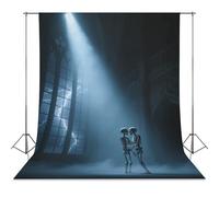 Photography Backdrop 56"x79" - Wrinkle-Resistant & Machine Washable - The Lovers Skull Backdrop for Photoshoot Non-Reflective Studio Background for Product, Portrait, Video