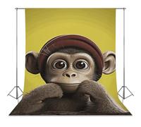 Photography Backdrop 56"x98" - Wrinkle-Resistant & Machine Washable - Curious Monkey Backdrop for Photoshoot Non-Reflective Studio Background for Product, Portrait, Video