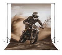 Photography Backdrop 56"x98" - Wrinkle-Resistant & Machine Washable - Motocross Backdrop for Photoshoot Non-Reflective Studio Background for Product, Portrait, Video