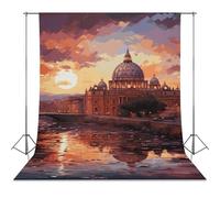 Photography Backdrop 56"x98" - Wrinkle-Resistant & Machine Washable - Rome Sunset Backdrop for Photoshoot Non-Reflective Studio Background for Product, Portrait, Video