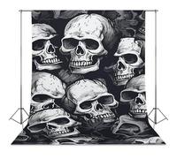 Photography Backdrop 56"x98" - Wrinkle-Resistant & Machine Washable - Skulls Pattern Backdrop for Photoshoot Non-Reflective Studio Background for Product, Portrait, Video