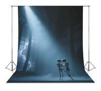 Photography Backdrop 56"x98" - Wrinkle-Resistant & Machine Washable - The Lovers Skull Backdrop for Photoshoot Non-Reflective Studio Background for Product, Portrait, Video