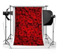 Photography Backdrop 5x7FT with Classic Rose Pattern for Wedding Studio Use Compatible with DSLR Mirrorless Digital Cameras
