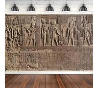 Photography Backdrop Ancient Egyptian Fresco Hierographic Carving Wall Ancient Temple Cultural Heritage Background Poster 120X80cm