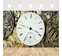 Photography Backdrop, Antique Vintage Industrial Gears, Metal Clock, Old Cogwheel, Background, Rusty Steam, Nostalgia, Party Decoration 440x300CM