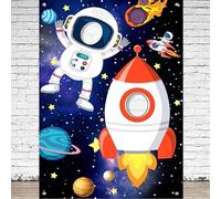 Photography Backdrop Birthday Party Decor Supplies Space Outer Space Banner Astronaut Face Photo Props Planet Background Poster 250x180CM