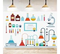 Photography Backdrop Chemical Science Birthday Party Decor Cartoon Chemistry Lab Science Research Background For Kids 300x200CM