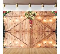 Photography Backdrop Christmas Decor On Rustic Barn Door Wooden Board Background Poster Photo Studio Props Banner 300x200CM
