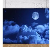 Photography Backdrop Cloudy Night Sky Full Moon Starry Sky Background Cosmic Universe Newborn Baby Shower Birthday Party Poster 250x180CM