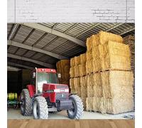 Photography Backdrop Farm Barn Countryside Old Tractor Hay Bales Fall Harvest Background Autumn Themed Party Decoration Poster 350x240CM