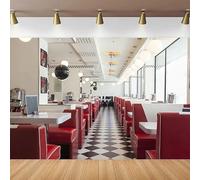 Photography Backdrop For 1950s American Diner Fast Food Soda Shop Restaurant Dining Background Rock Party Decor Photo Booth 250x180CM