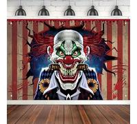 Photography Backdrop Giant Evil Clown Banner Horror Halloween Party Decor Background Interior Decor Portrait Shooting Poster 180X120cm